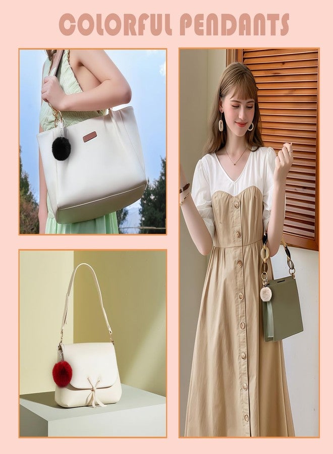 Cxtiy 8-Pack Fluffy Keychains for Women Girl - Soft Cute Bag Charms for kids, Purse Accessories, Car Keychain, Backpack & Jeans Decor (8 Colors) - Image 3